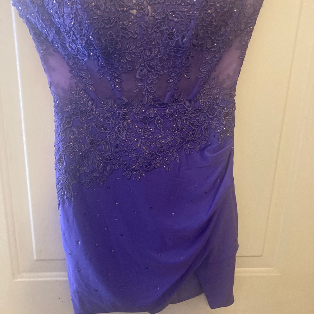 Elegant Purple Lace Dress